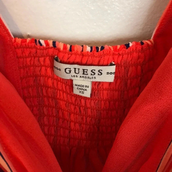 Guess New Women’s XS Marrah Striped Flutter-Sleeve Top - Picture 5 of 10